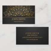 Moderner Minimalistisch-Gold-Lotus-Yoga-Lehrer Visitenkarte (Vorne/Hinten)