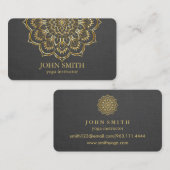 Moderner Minimalistisch-Gold-Mandala-Yoga-Lehrer Visitenkarte (Vorne/Hinten)