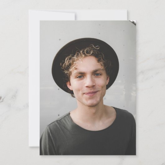 Moderner Minimalistisch hat er es getan Foto Absch Einladung (Rückseite)