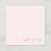 Moderner Minimalistisch-hellrosa Beauty Square Quadratische Visitenkarte (Vorderseite)