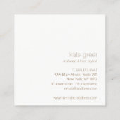 Moderner Minimalistisch-hellrosa Beauty Square Quadratische Visitenkarte (Rückseite)