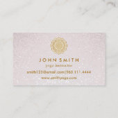 Moderner Minimalistisch-rosa-goldener Lotus-Yoga-L Visitenkarte (Rückseite)