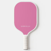 Moderner Minimalistisch rosa Personalisierter Name Pickleball Schläger (Vorderseite)