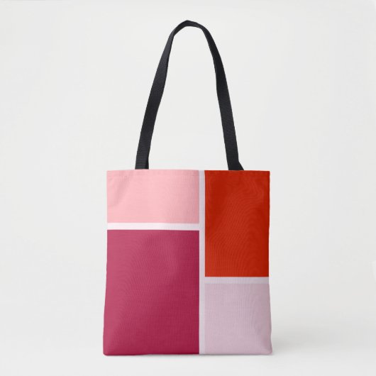 Moderner Minimalistisch roter rosa Farbblock Tasche (Vorderseite)