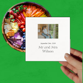 Moderner Minimalistischer 4-Foto-Dinner Cocktail Serviette