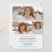 Moderner Minimalistischer 4-Foto-Script-Chic-Absch Einladung (Rückseite)