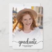 Moderner Minimalistischer 4-Foto-Script-Chic-Absch Einladung (Vorderseite)