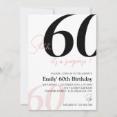 Moderner Minimalistischer 60. Geburtstag Einladung (Vorderseite)