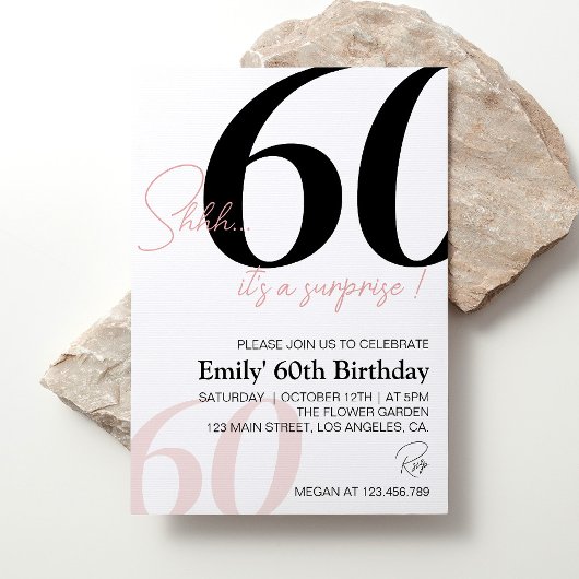 Moderner Minimalistischer 60. Geburtstag Einladung