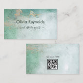 Moderner Minimalistischer, abgefederter, Aquamarin Visitenkarte (Vorne/Hinten)