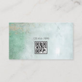 Moderner Minimalistischer, abgefederter, Aquamarin Visitenkarte (Rückseite)