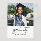 Moderner minimalistischer Abschluss 2024 Foto Postkarte (Vorderseite)