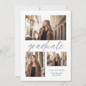 Moderner Minimalistischer Abschluss 3 FotoCollage Ankündigung (Vorderseite)