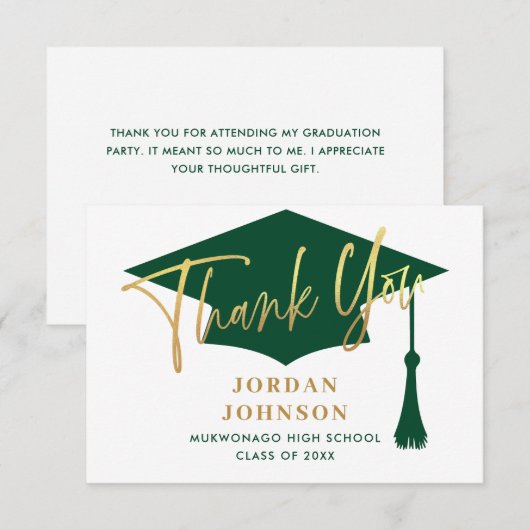 Moderner Minimalistischer Abschluss Dankeskarte (Vorne/Hinten)