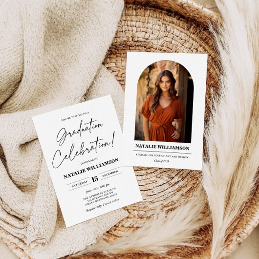 Moderner Minimalistischer Abschluss Einladung mit 