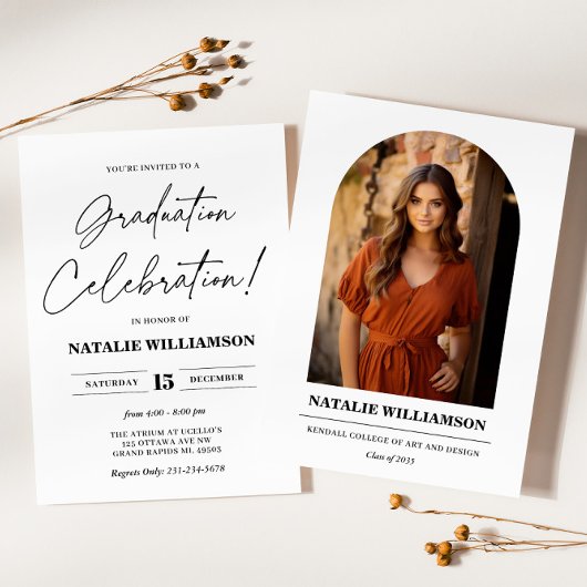 Moderner Minimalistischer Abschluss Einladung mit