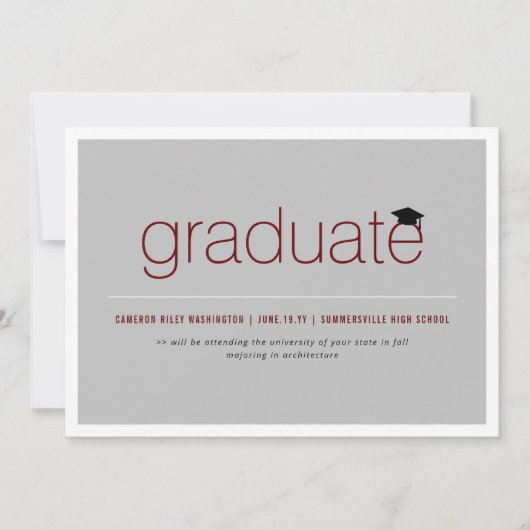 Moderner Minimalistischer Abschluss für einfaches Ankündigung (Vorderseite)