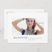 Moderner Minimalistischer Abschluss für kundenspez Ankündigungspostkarte (Vorne/Hinten)