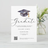 Moderner Minimalistischer Abschluss Kalligrafie Ankündigung (Stehend Vorderseite)