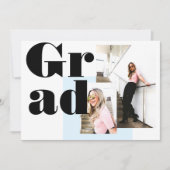 Moderner, minimalistischer Abschluss mit 2 Fotos Einladung (Vorderseite)