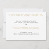 Moderner Minimalistischer Abschluss mit 3 Fotopata Einladung (Rückseite)