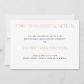 Moderner Minimalistischer Abschluss mit 3 Fotopata Einladung (Rückseite)