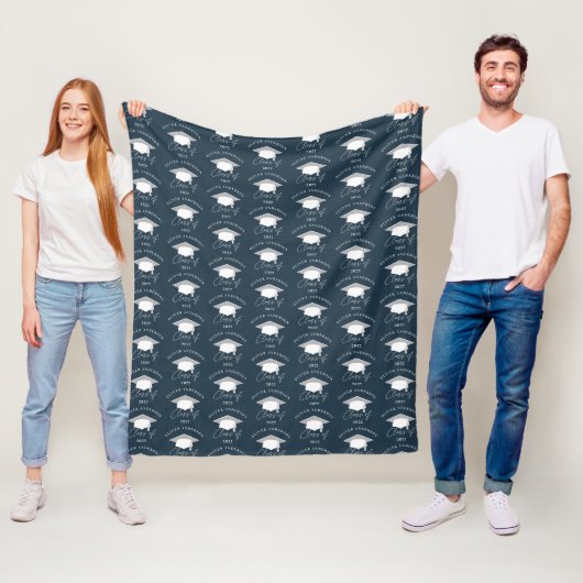 Moderner, minimalistischer Abschluss mit blauen Fo Fleecedecke (Beispiel)