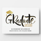 Moderner Minimalistischer Abschluss mit Gold Scrip Fotoplatte (Vorderseite)