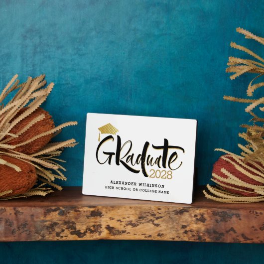 Moderner Minimalistischer Abschluss mit Gold Scrip Fotoplatte (Seite)