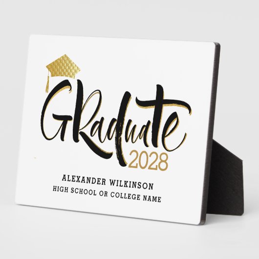 Moderner Minimalistischer Abschluss mit Gold Scrip Fotoplatte (Seite)