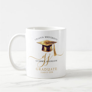 Moderner Minimalistischer Abschluss mit Gold Scrip Kaffeetasse