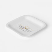 Moderner Minimalistischer Abschluss mit Gold Scrip Pappteller (Gewinkelt)