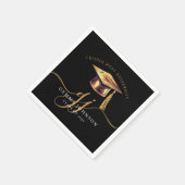 Moderner Minimalistischer Abschluss mit Gold Scrip Serviette (Ecke)