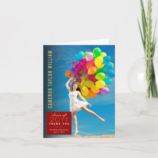 Moderner Minimalistischer Abschluss zum Einfachen  Dankeskarte (Vorderseite)