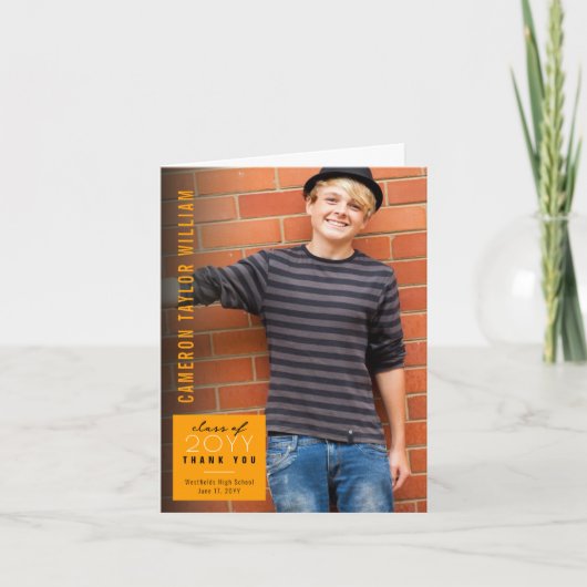 Moderner Minimalistischer Abschluss zum Einfachen Dankeskarte (Vorderseite)