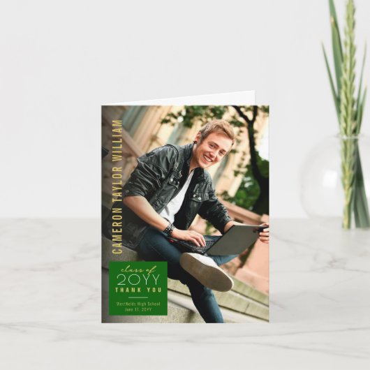 Moderner Minimalistischer Abschluss zum Einfachen Dankeskarte (Vorderseite)