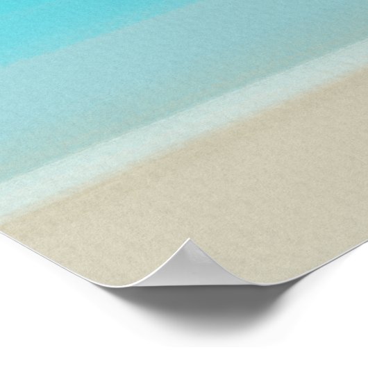 Moderner Minimalistischer Abstrakter Ocean Sandstr Poster (Ecke)