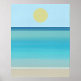 Moderner Minimalistischer Abstrakter Ocean Sandstr Poster
