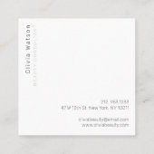 Moderner Minimalistischer Abstrakter rosa Platz Quadratische Visitenkarte (Rückseite)