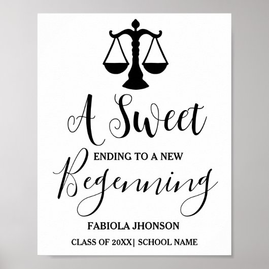 Moderner Minimalistischer Anwalt Abschluss Drink P Poster (Vorne)