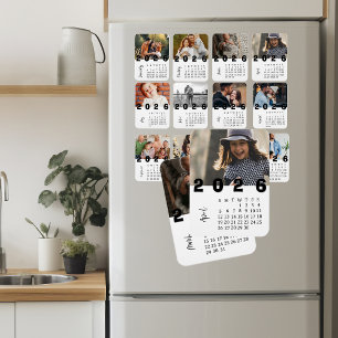 Moderner Minimalistischer April 2026 Foto-Kalender Magnet