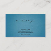Moderner Minimalistischer Aqua Aquamarin Schönheit Visitenkarte (Rückseite)