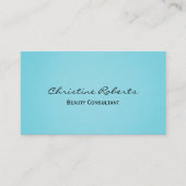 Moderner Minimalistischer Aqua Aquamarin Schönheit Visitenkarte (Vorderseite)