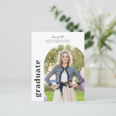 Moderner Minimalistischer Arch 2 Foto Graduate Abs Postkarte (Stehend Vorderseite)