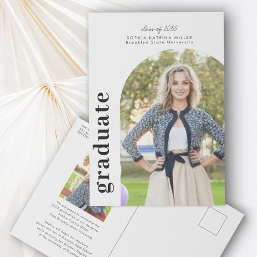 Moderner Minimalistischer Arch 2 Foto Graduate Abs Postkarte