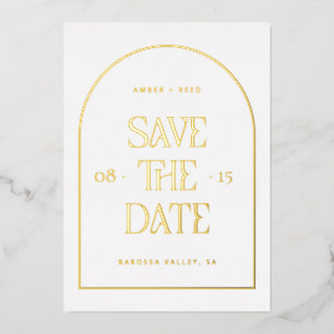 Moderner Minimalistischer Arch Save the Date Real  Folieneinladung