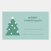 Moderner Minimalistischer Baum Frohe Weihnachten Rechteckiger Aufkleber (Vorderseite)