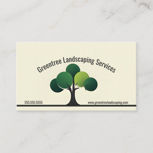 Moderner Minimalistischer Baumgarten Visitenkarte (Vorderseite)