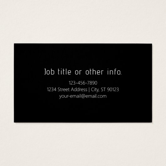 Moderner minimalistischer, bearbeitbarer Name | Sc (Rückseite)