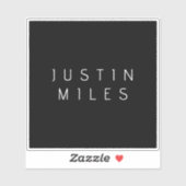 Moderner minimalistischer, bearbeitbarer Name | Sc Aufkleber (Blatt)